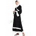 A-line casual abaya- Black with white stripe A-line casual abaya- Black with white stripe